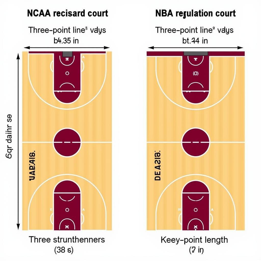 NCAA vs NBA Court Comparison