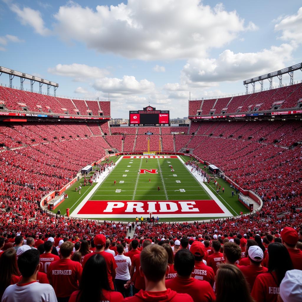 Nebraska Pride Football Stadium Packed with Fans