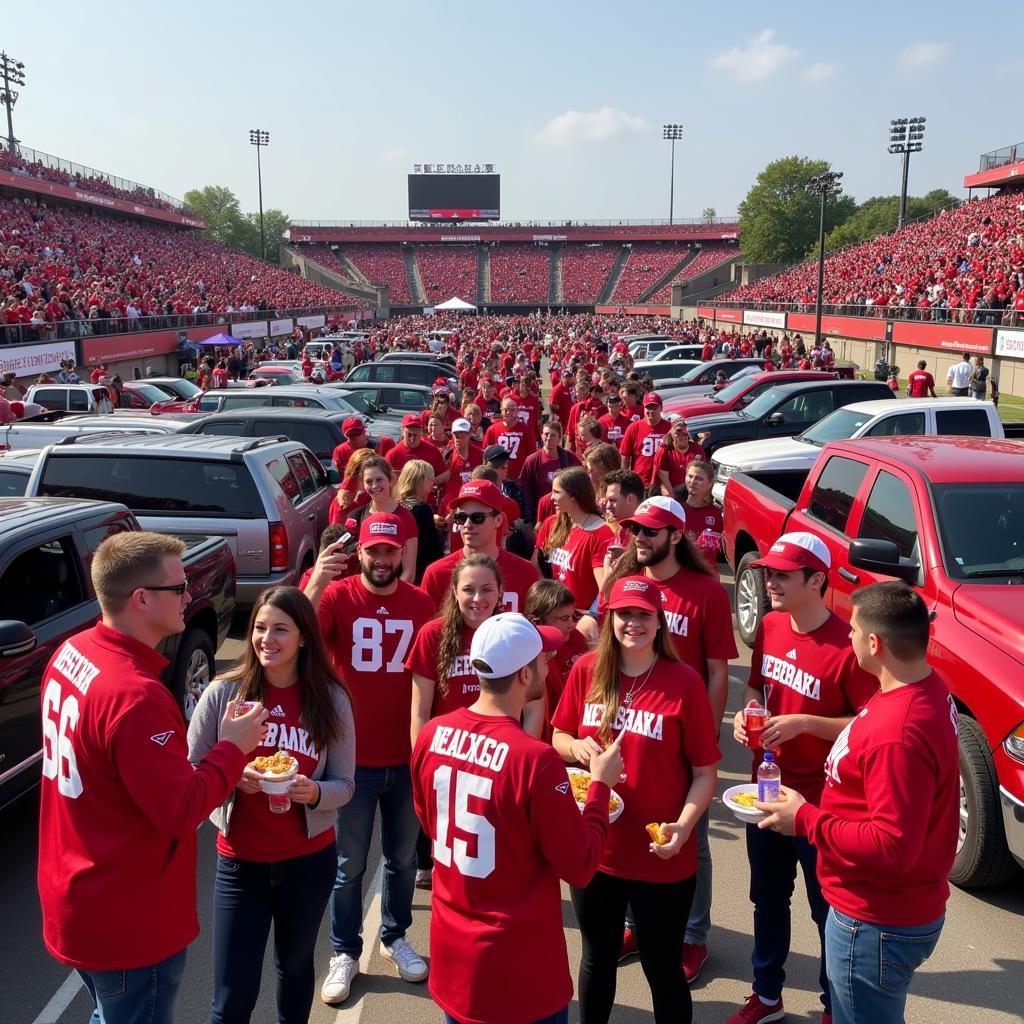 Nebraska Pride Football Fans Tailgating