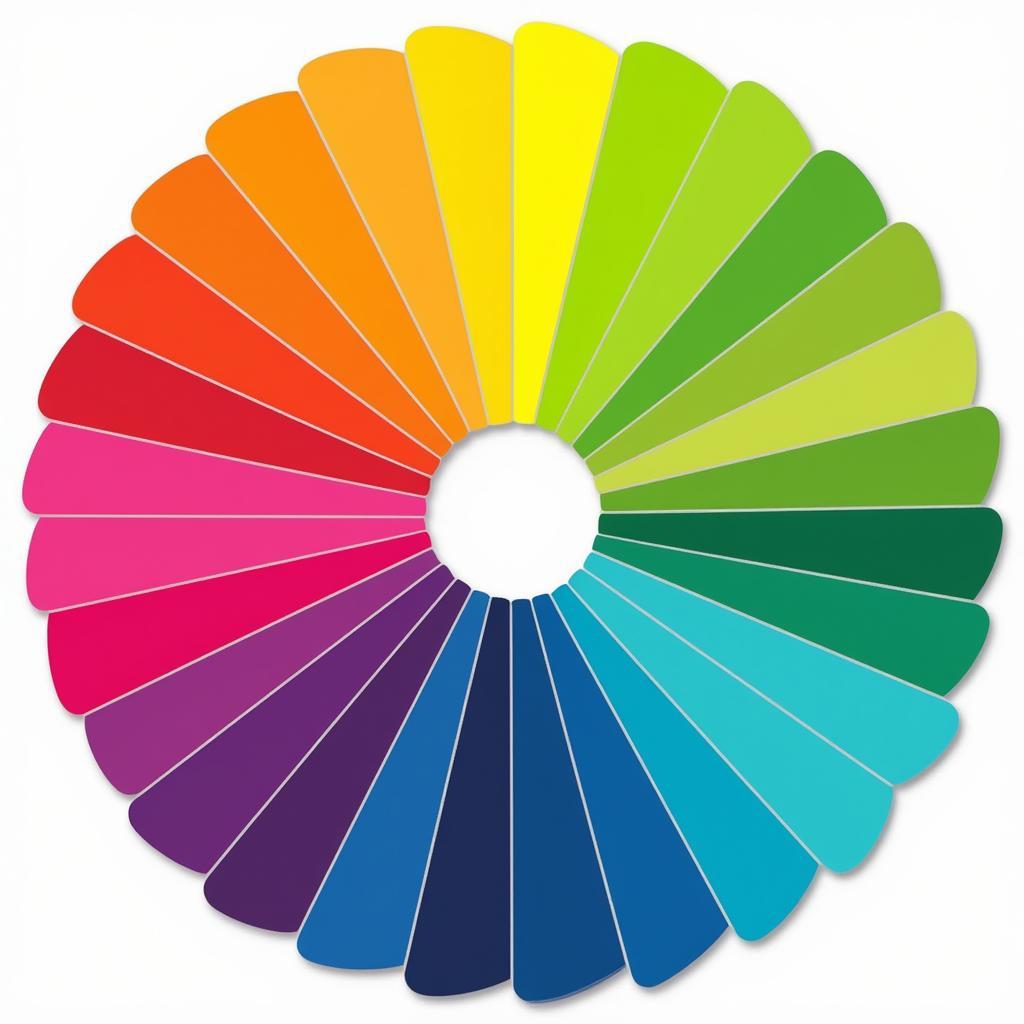 A color wheel showcasing various neon shades.