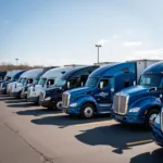 Modern fleet of trucks owned by Newsome Trucking Inc.