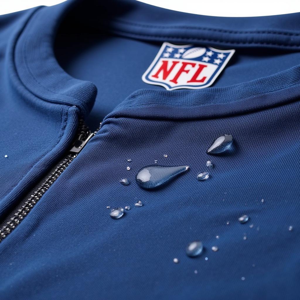 Close-up of NFL undershirt fabric showing its moisture-wicking properties