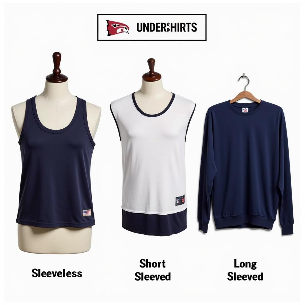 Different types of NFL undershirts: sleeveless, short-sleeved, and long-sleeved