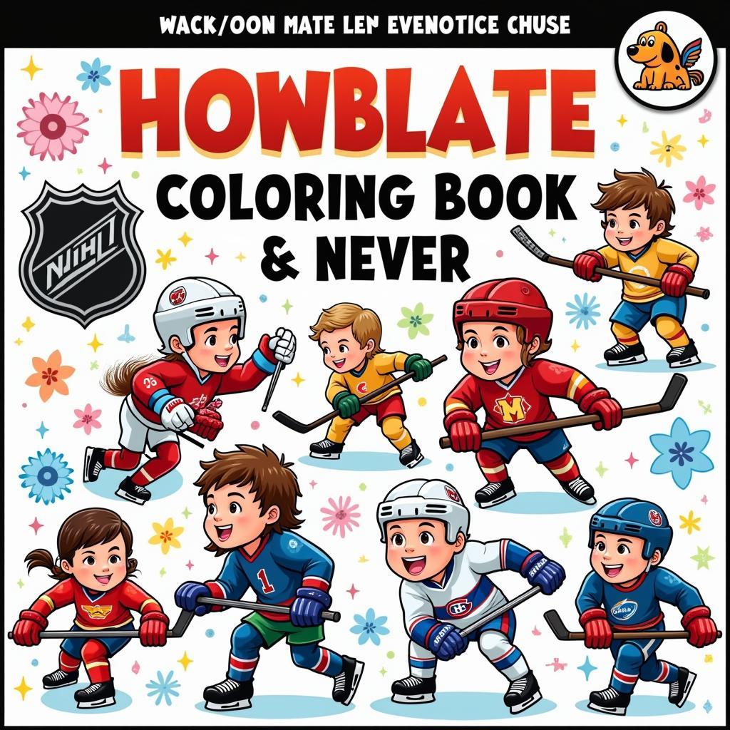 NHL Coloring Book for Kids Featuring Cartoon Players