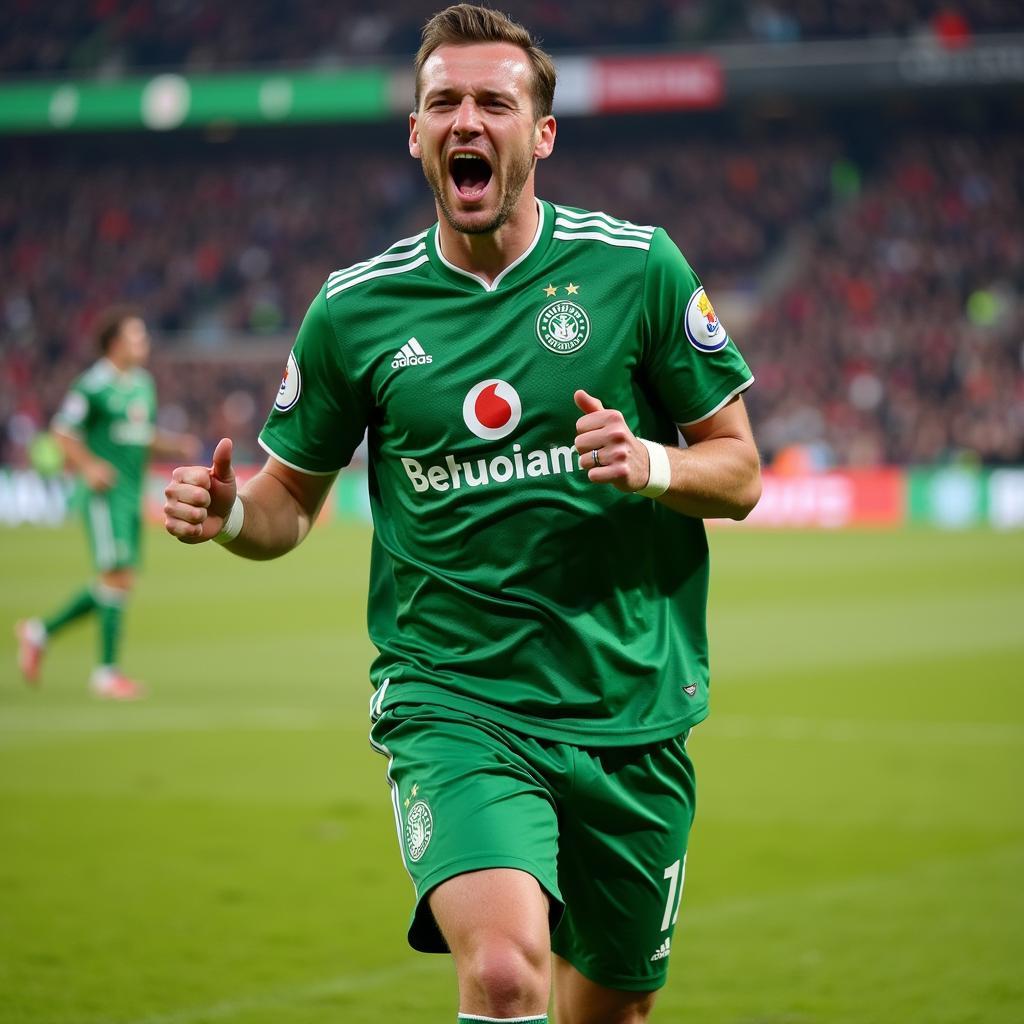 Niclas Fullkrug celebrating a goal for Werder Bremen