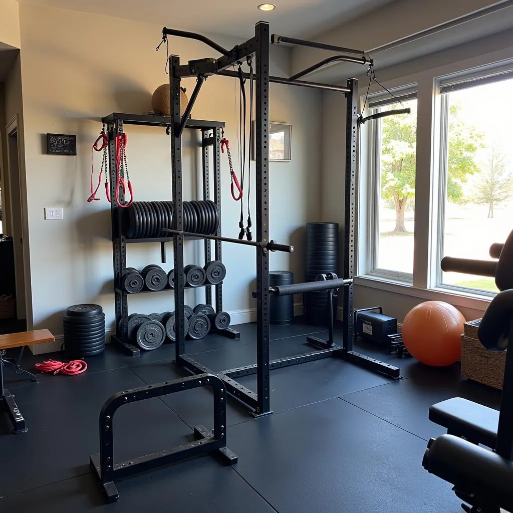 Nikita Kucherov working out in his home gym