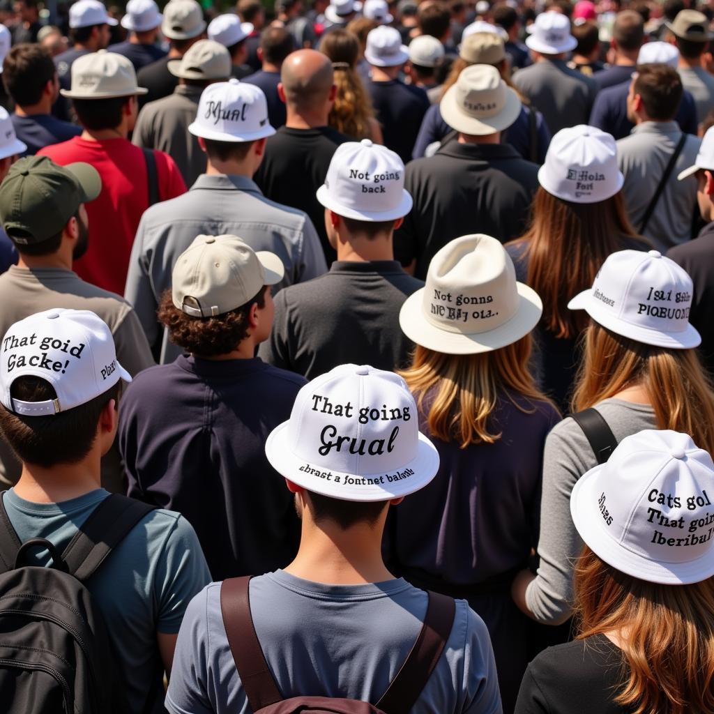 People Wearing "Not Going Back" Hats