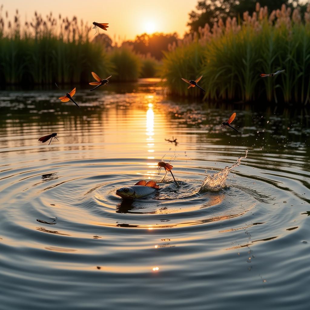 Observing Fish Activity on the Pond Surface