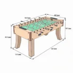 Standard foosball table dimensions diagram