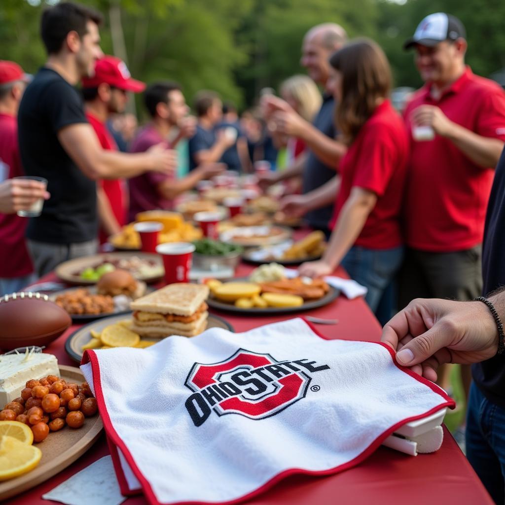 Ohio State Hand Towel at a Tailgate Party