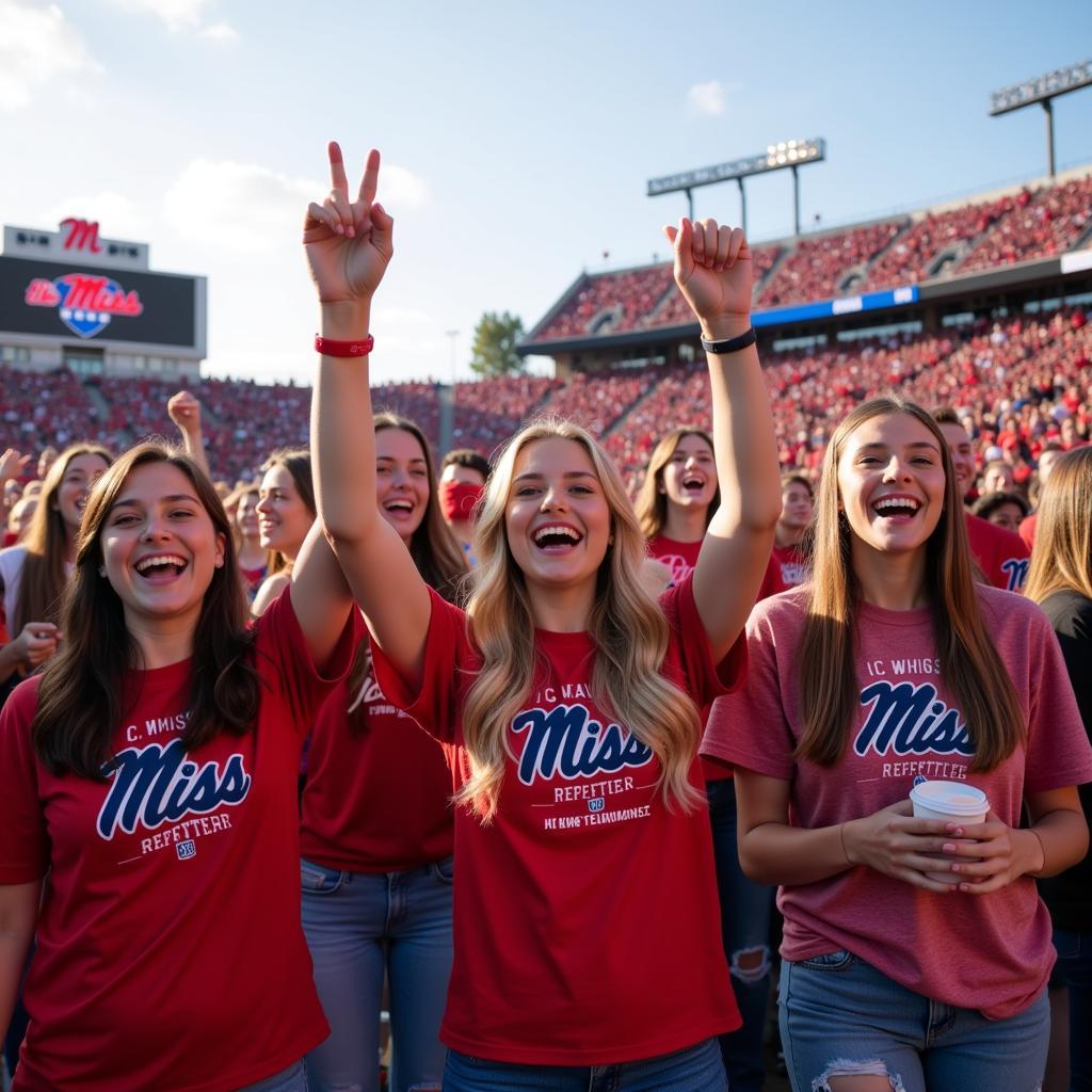 Students Sporting Homefield Apparel at an Ole Miss Football Game