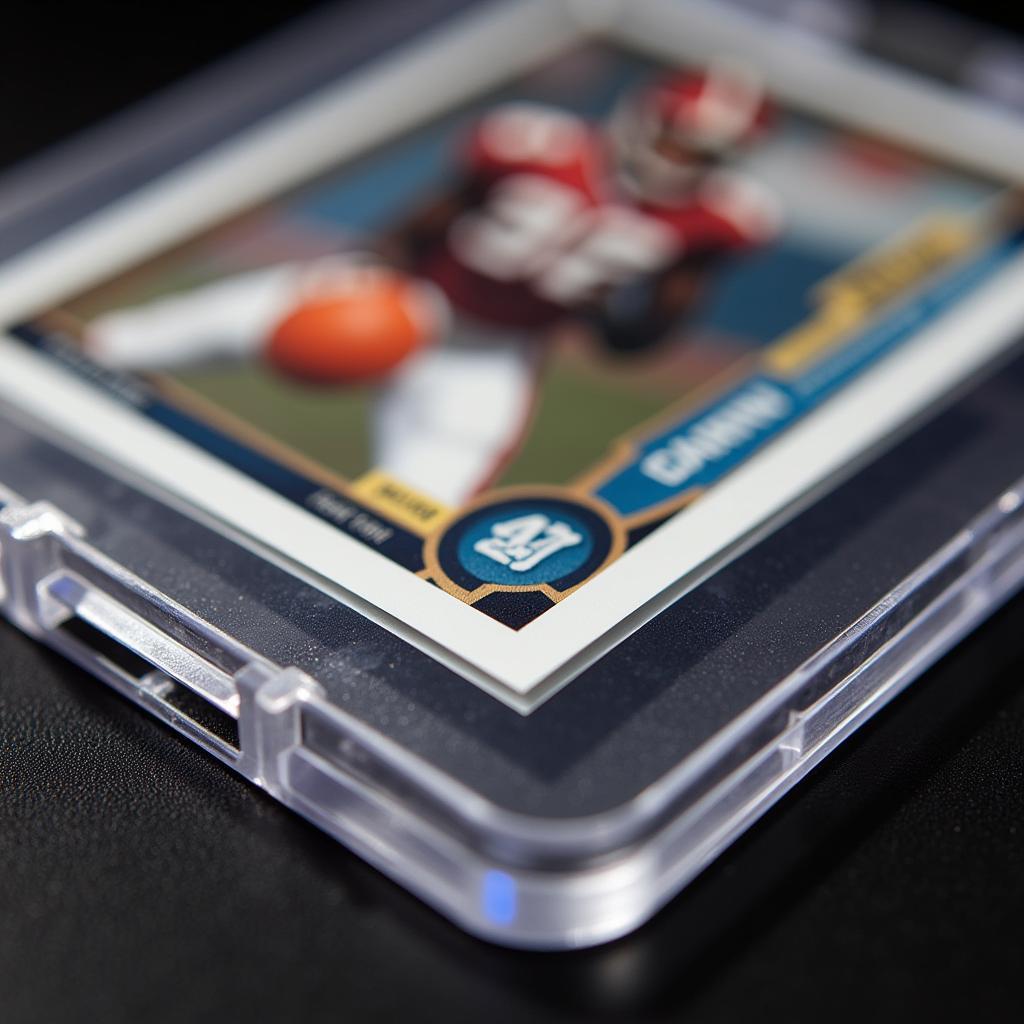 Sports card in a one touch holder