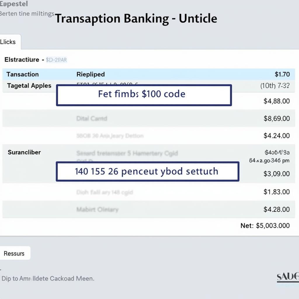 Online Banking Transaction with Highlighted Code