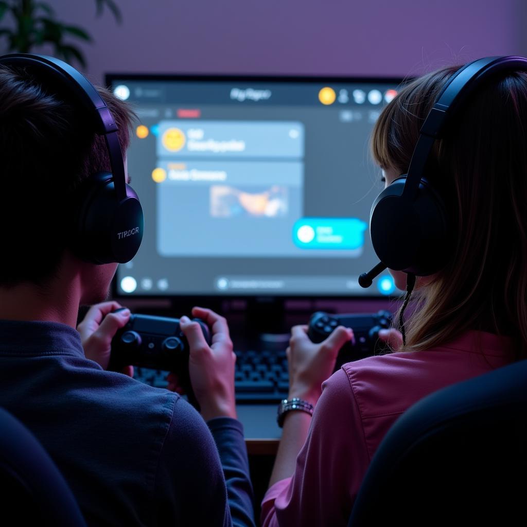 Online gaming communication with headsets and controllers