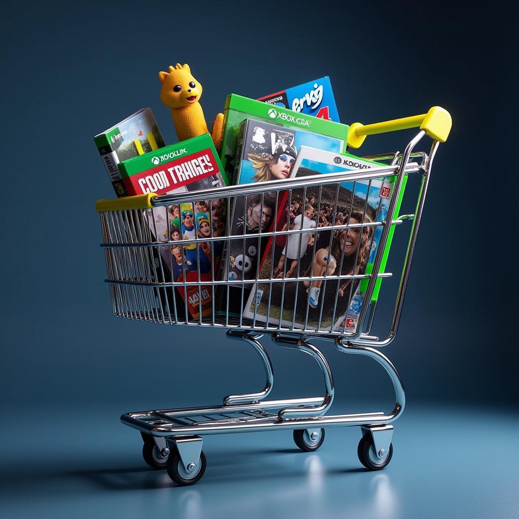 Shopping Cart Filled with Games