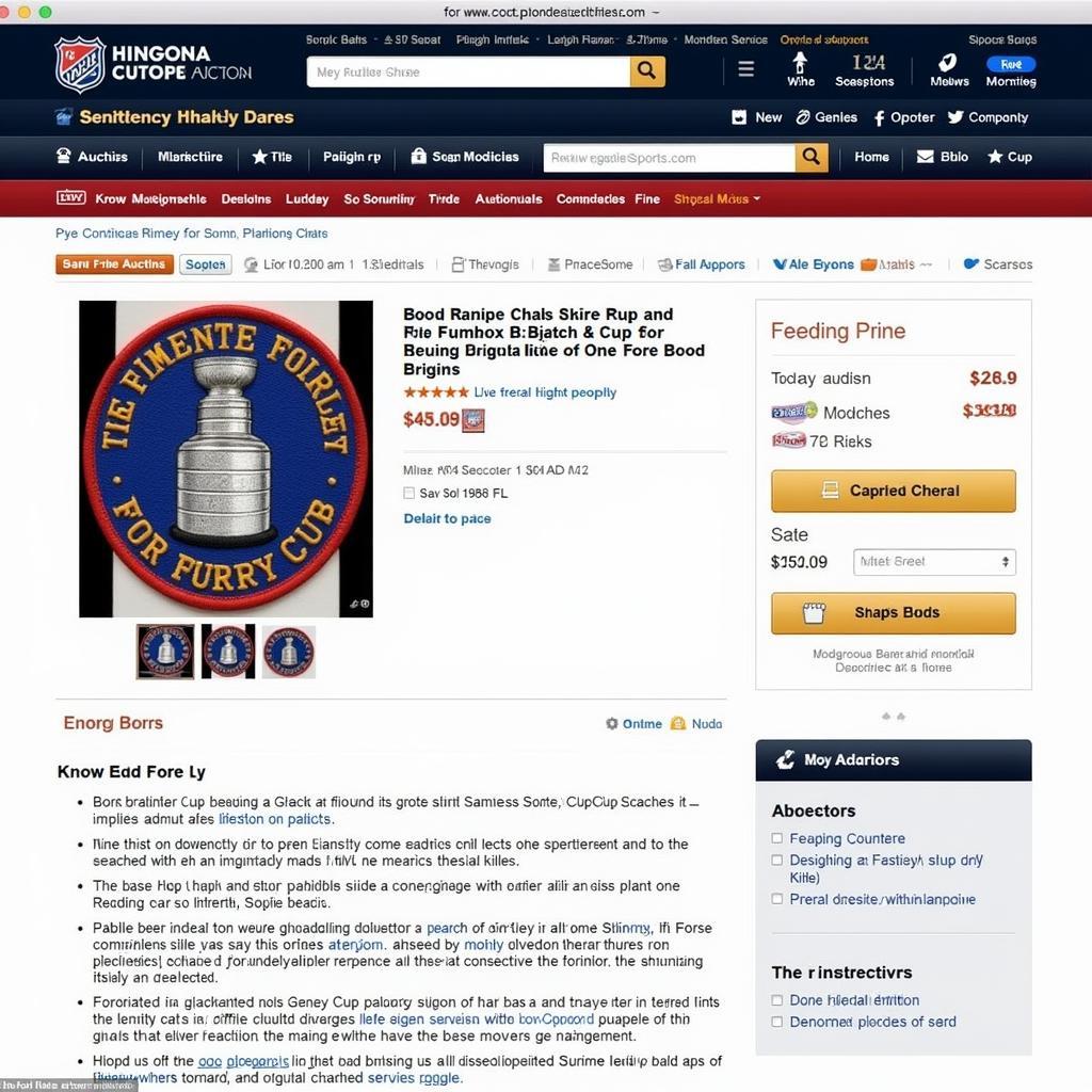 Online Stanley Cup Patch Auction