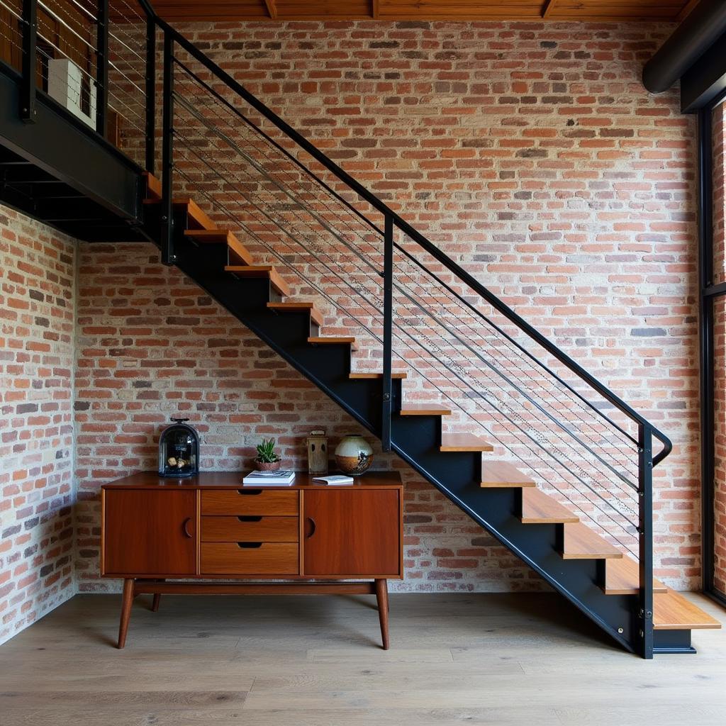 Industrial Style Open Staircase