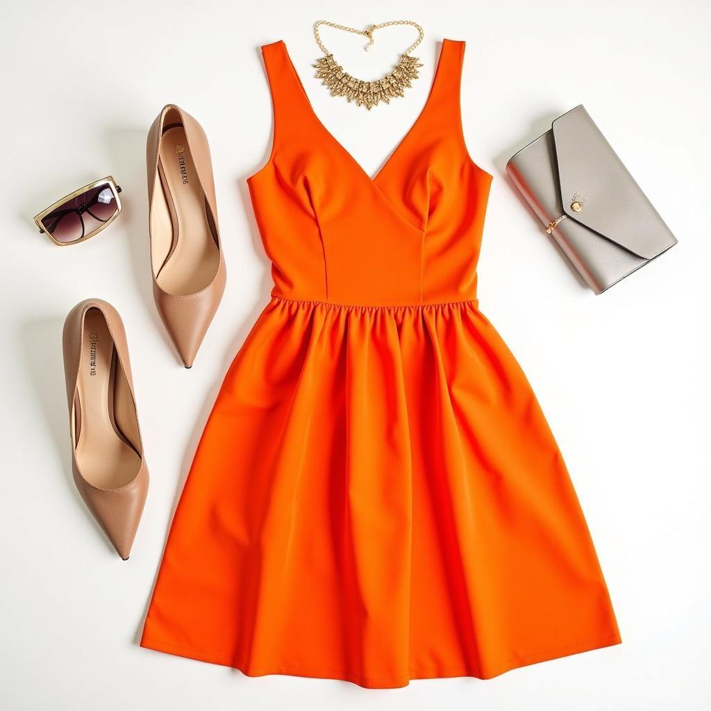 Accessorizing an Orange Puffy Dress