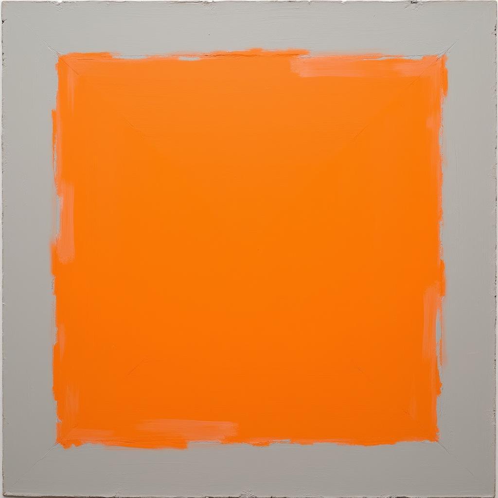 Orange Square Abstract Art