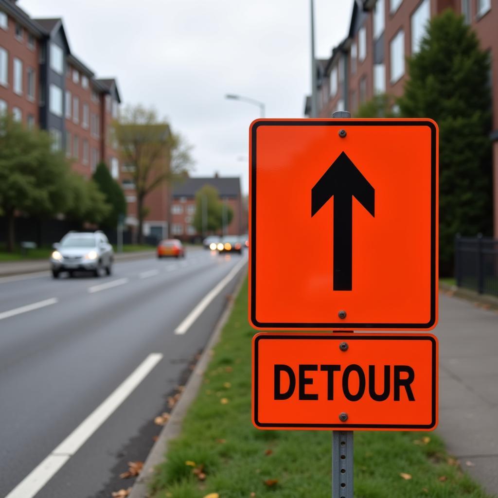 Orange Square Traffic Sign