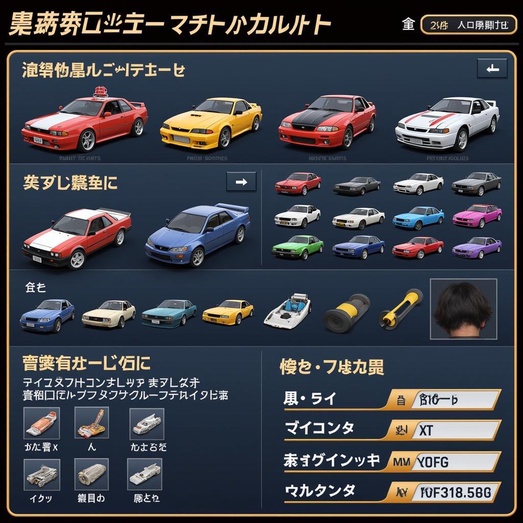 Otogoto Rui car customization menu