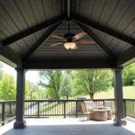 Outdoor Ceiling Tiles Installed on a Gazebo