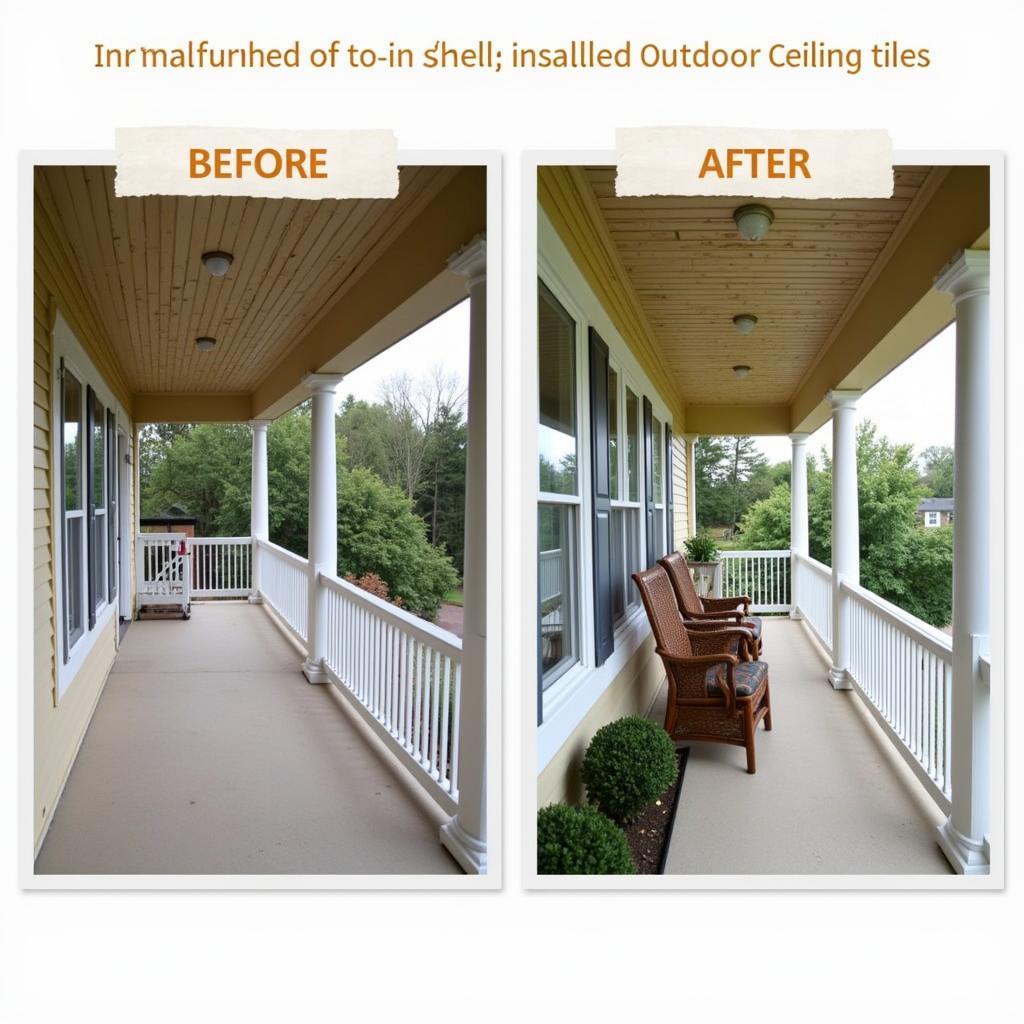 Outdoor Ceiling Tiles Transforming a Porch