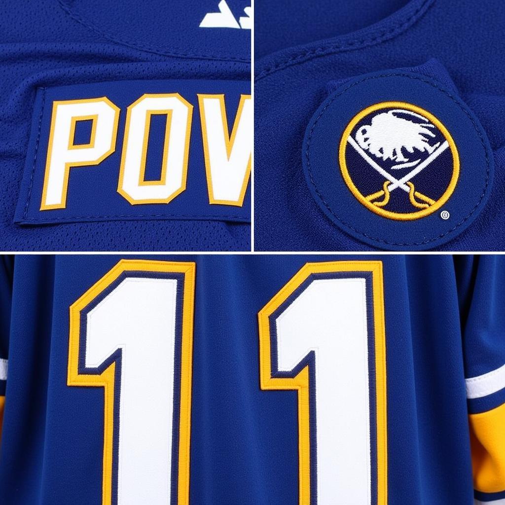 Close-up of Owen Power's jersey details