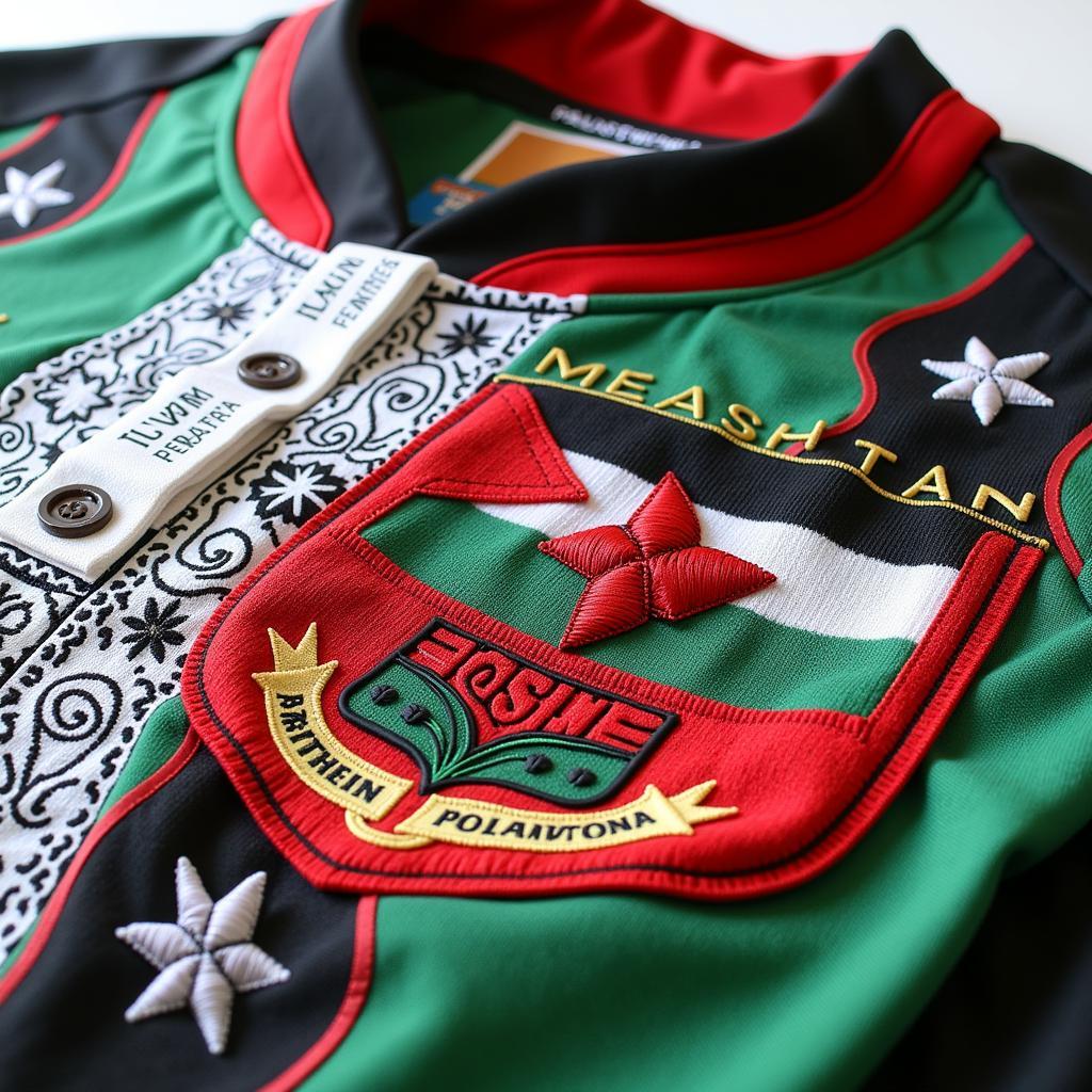 Close-up of Palestine Football Kit Design Elements