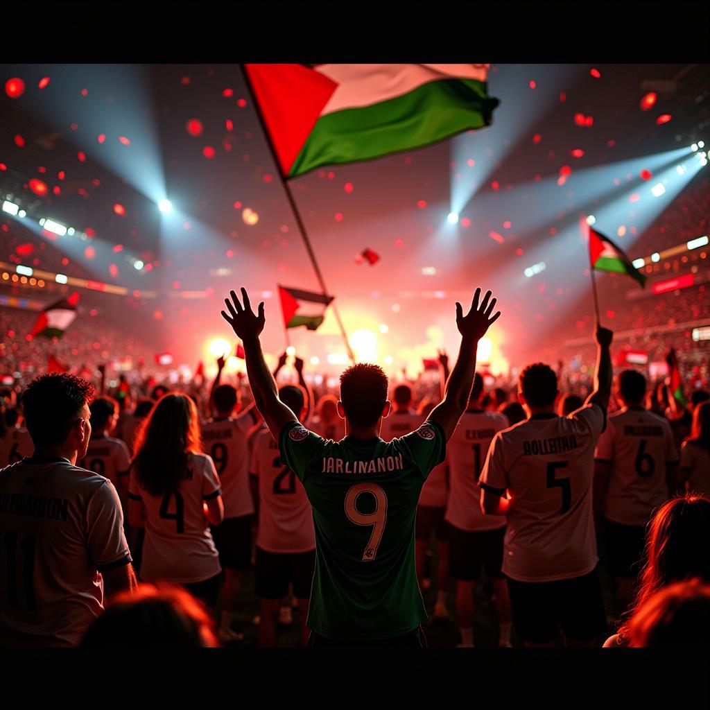 Palestinian Fans Celebrating a Victory