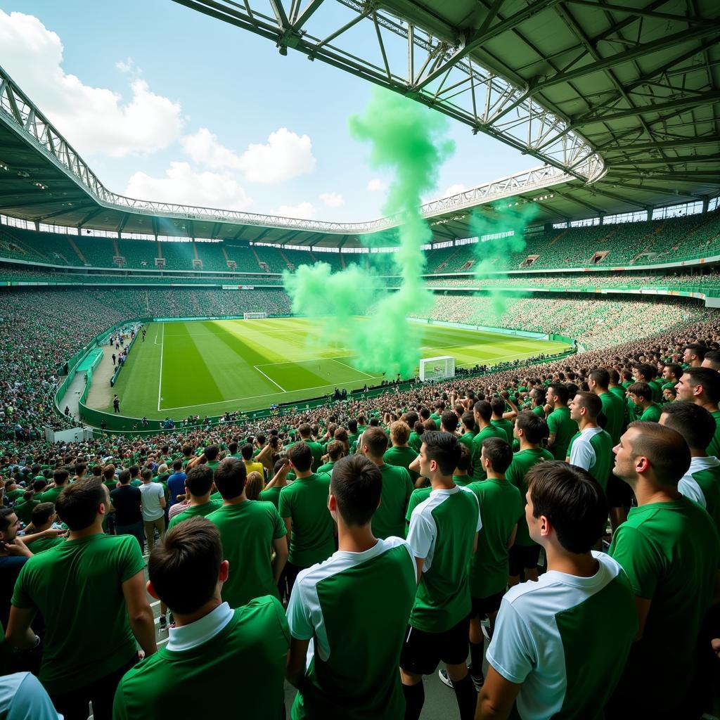 Panathinaikos Fans in a Sea of Green and White