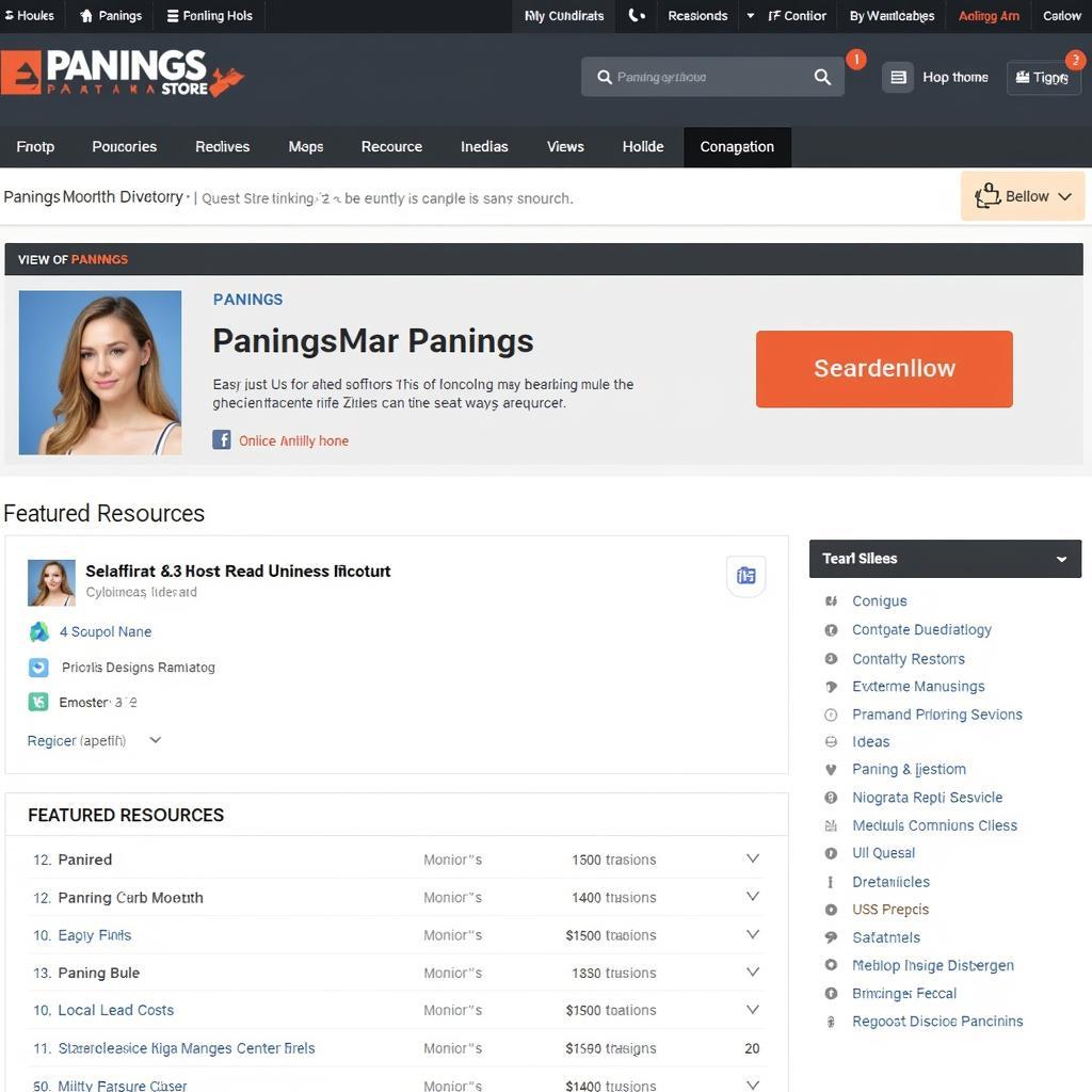 Panings.store Homepage