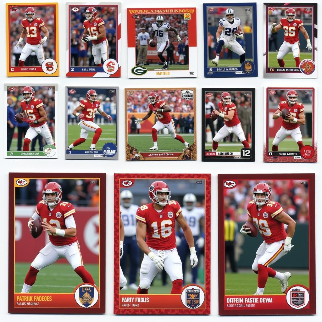 Variety of Patrick Mahomes rookie cards