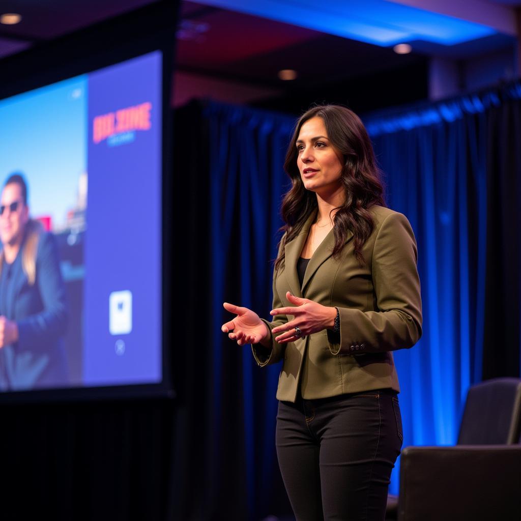 Paula Gutierrez at a Gaming Conference