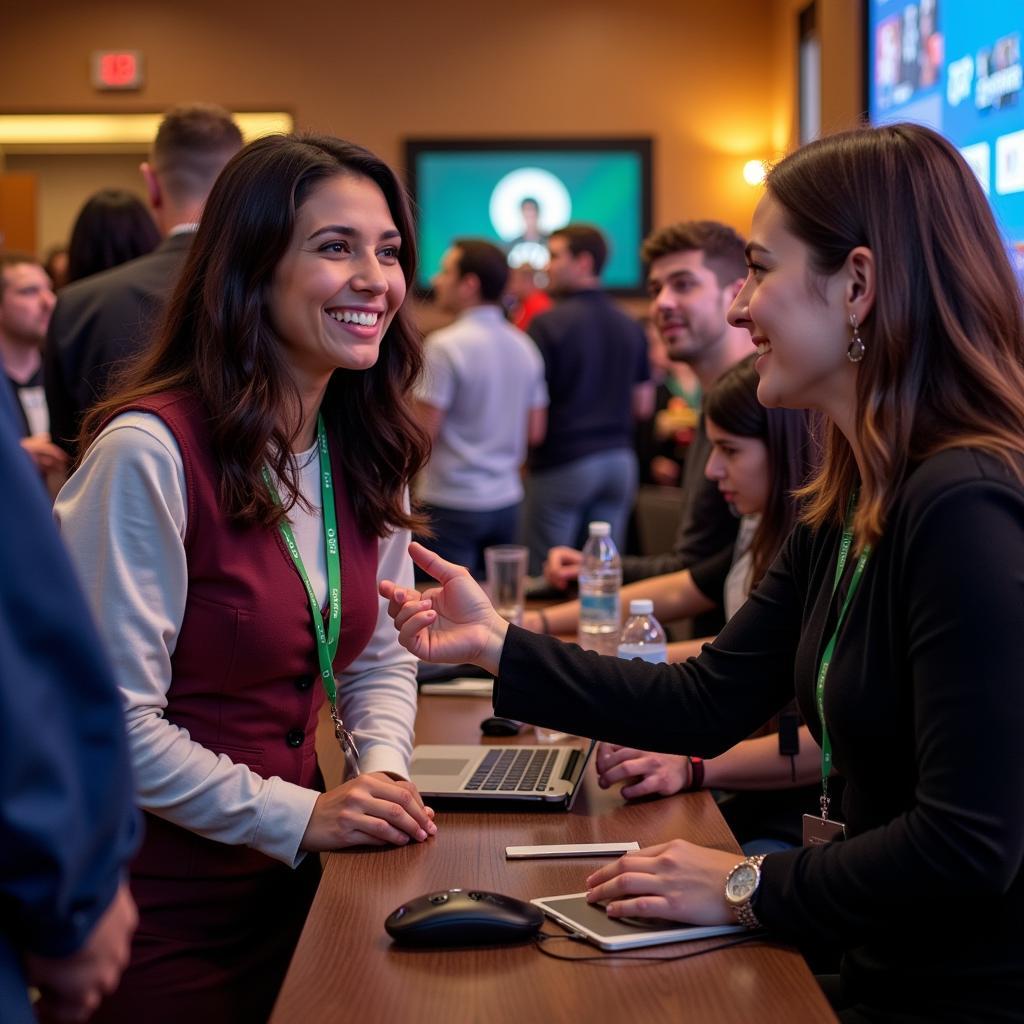 Paula Gutierrez at a gaming community event