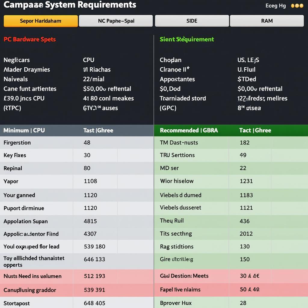 Comparing PC Specs to Game Requirements