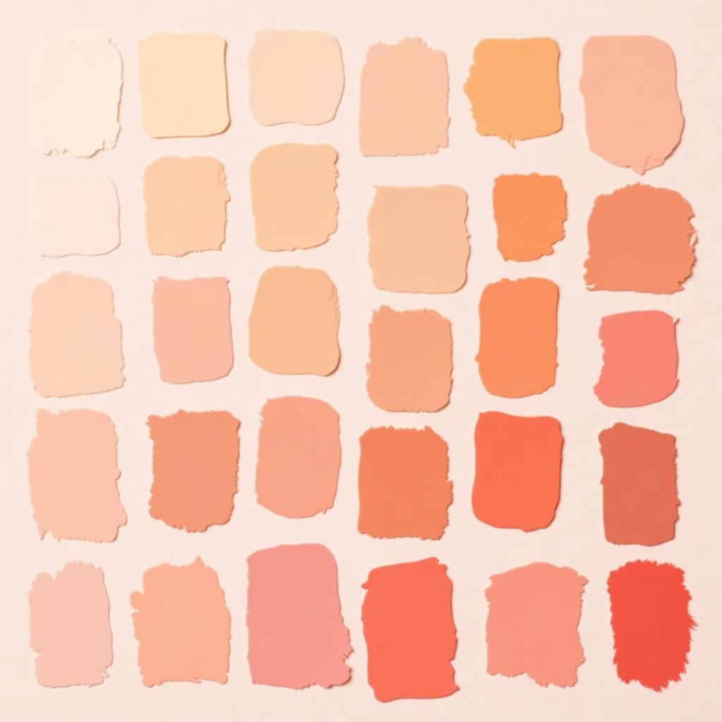 Peach color palette with different shades