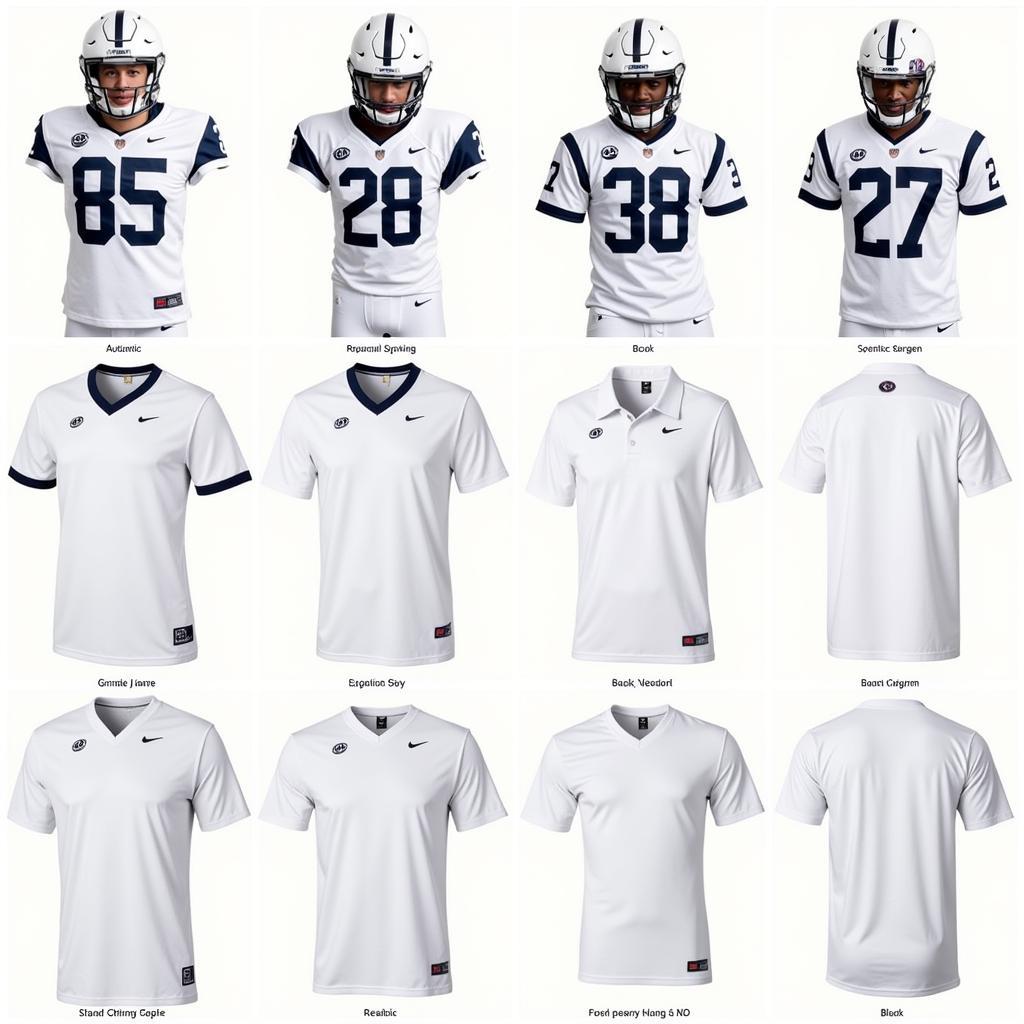 Different Styles of White Penn State Football Jerseys