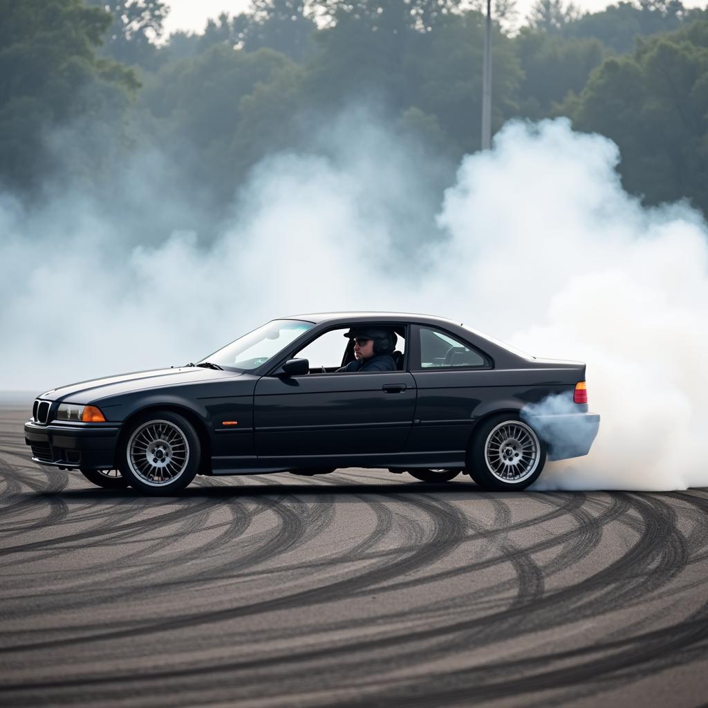 Car executing a perfect drift