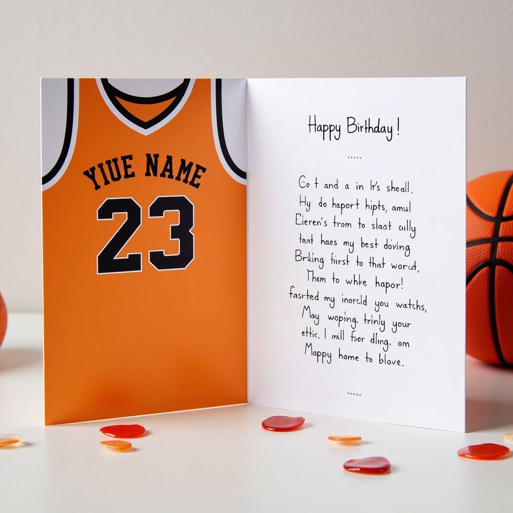 Personalized Basketball Birthday Card