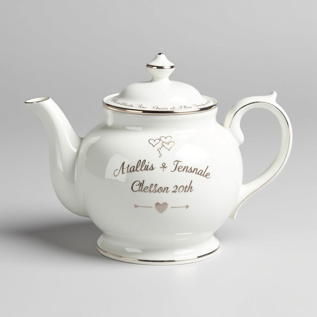 Wedding teapot with personalized inscription