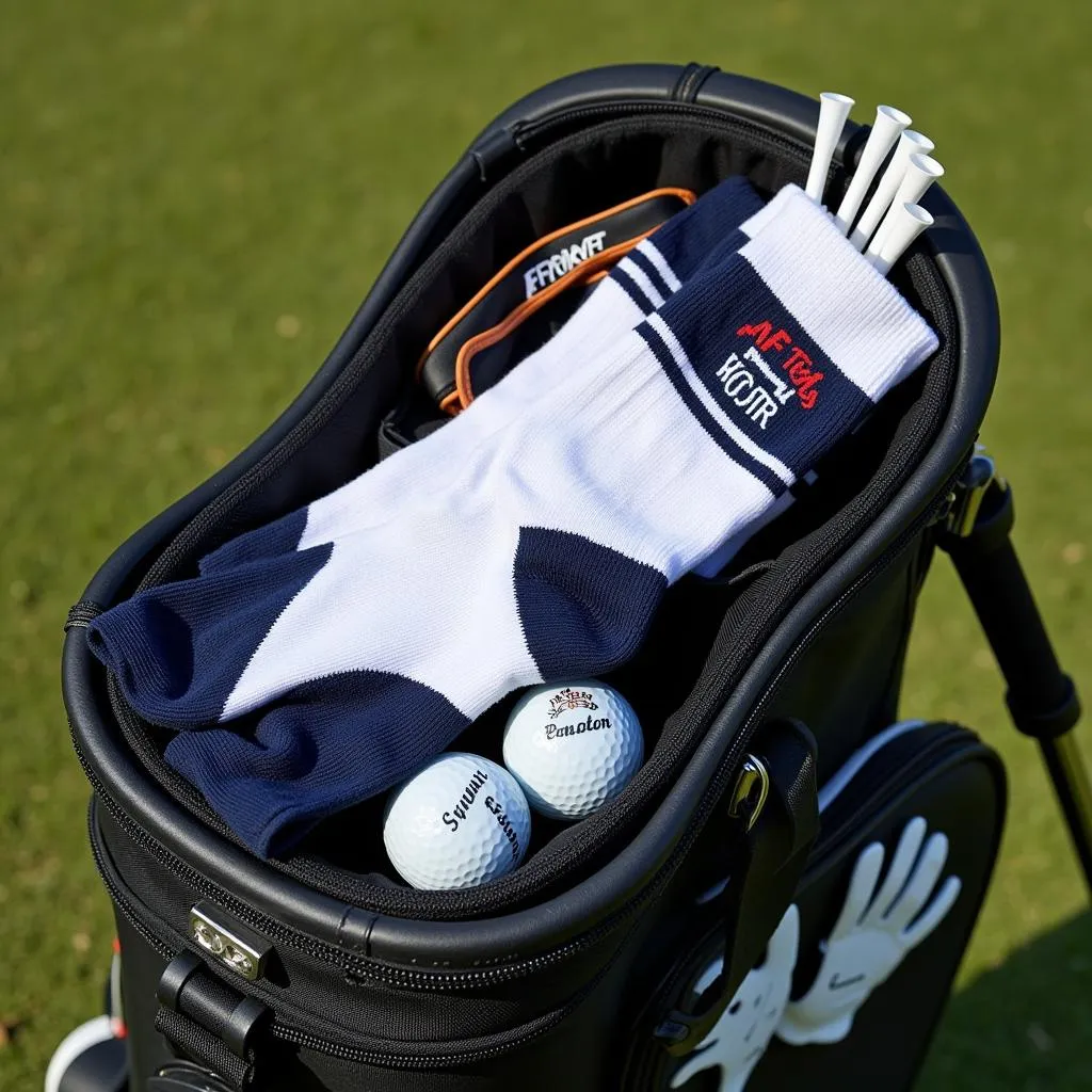 PGA Tour Socks Packed in a Golf Bag