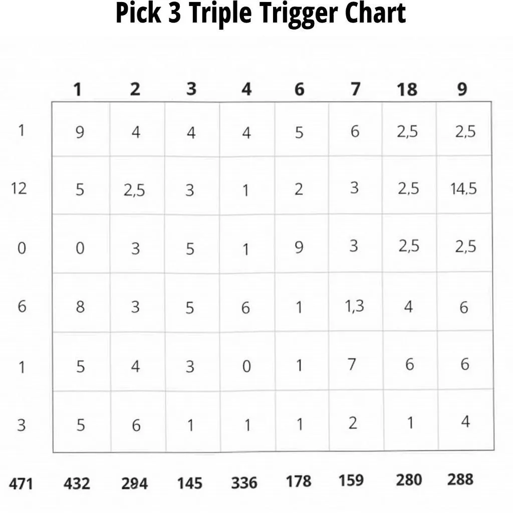 Example of a Pick 3 Triple Trigger Chart