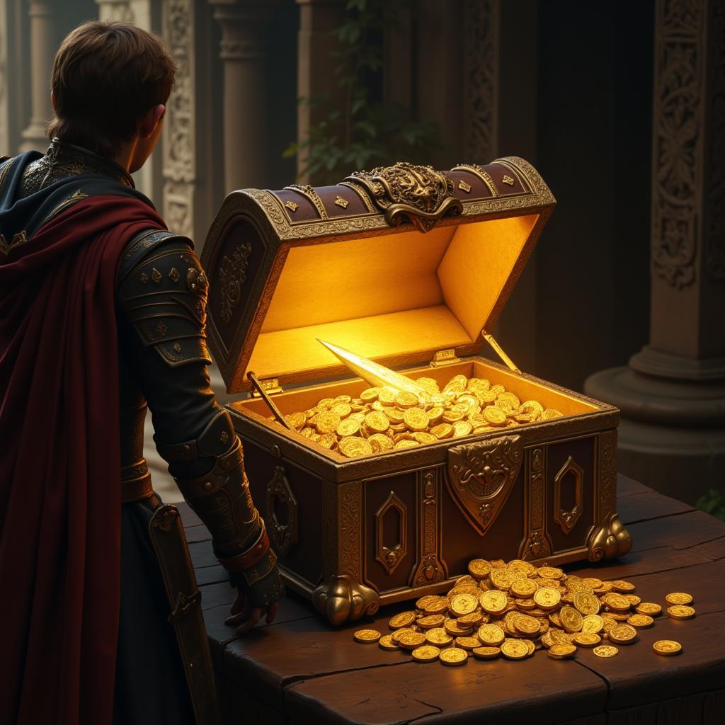 Player Opening a Treasure Chest in an RPG