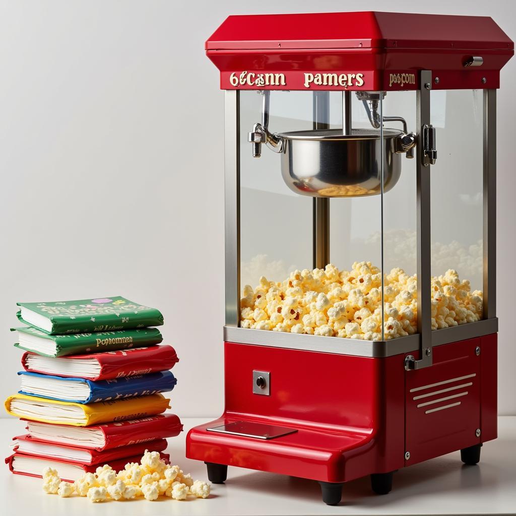 Popcorn machine and popcorn packs