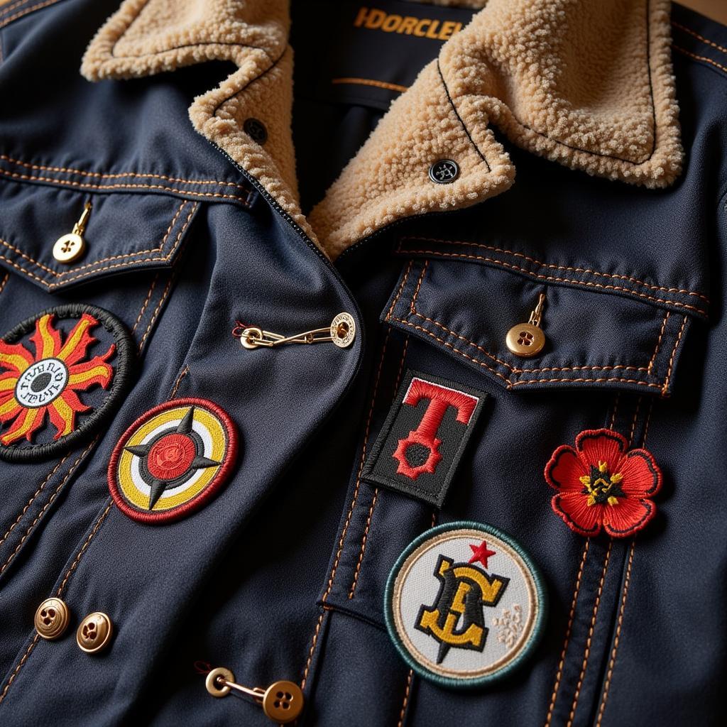 Close-up view of the jacket's intricate details