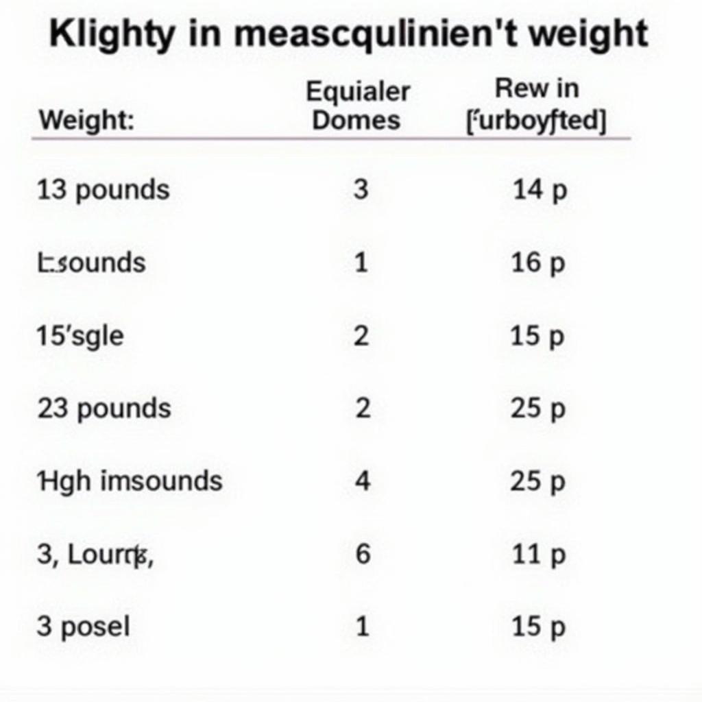 Conversion Chart: Pounds to Kilograms