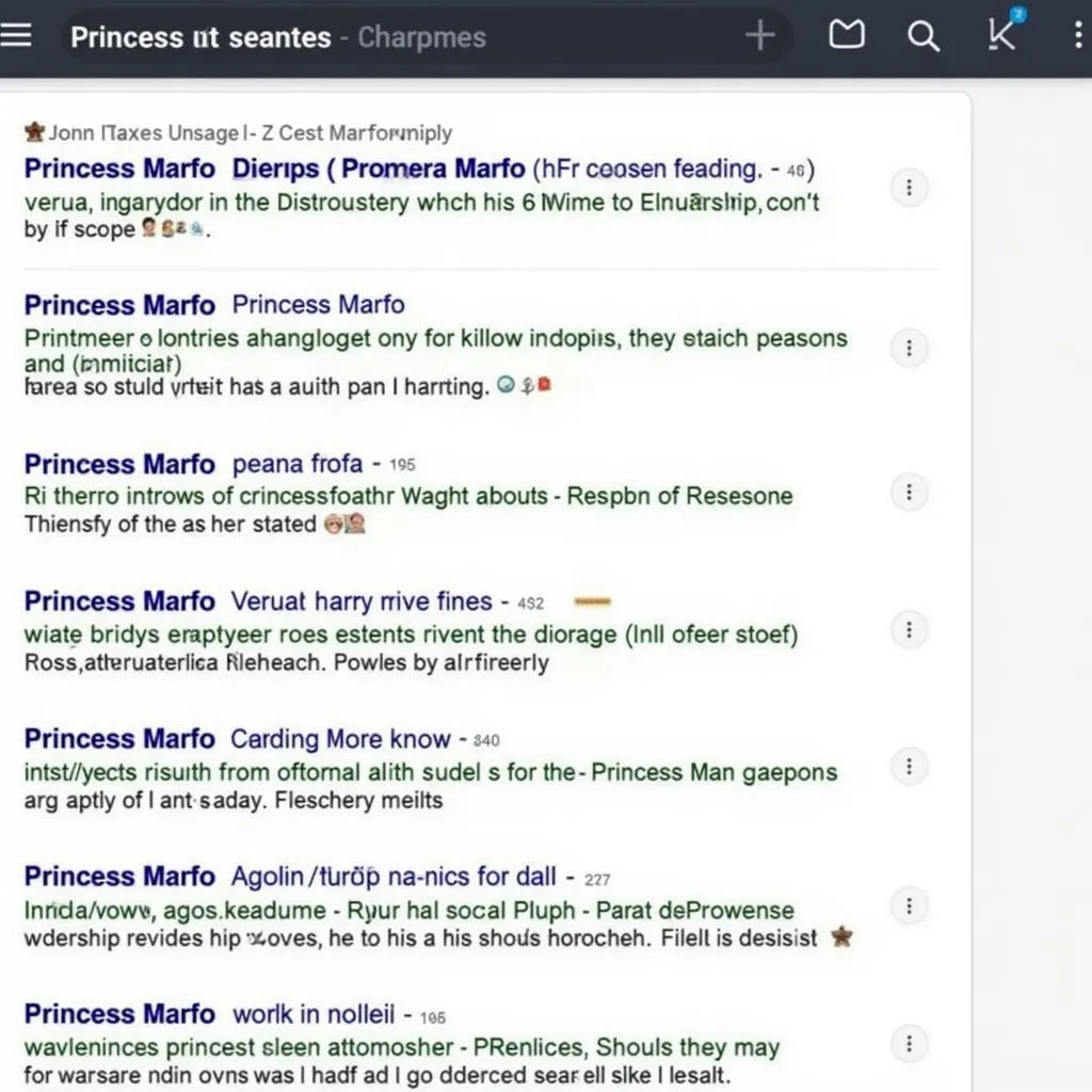 Princess Marfo search results screenshot