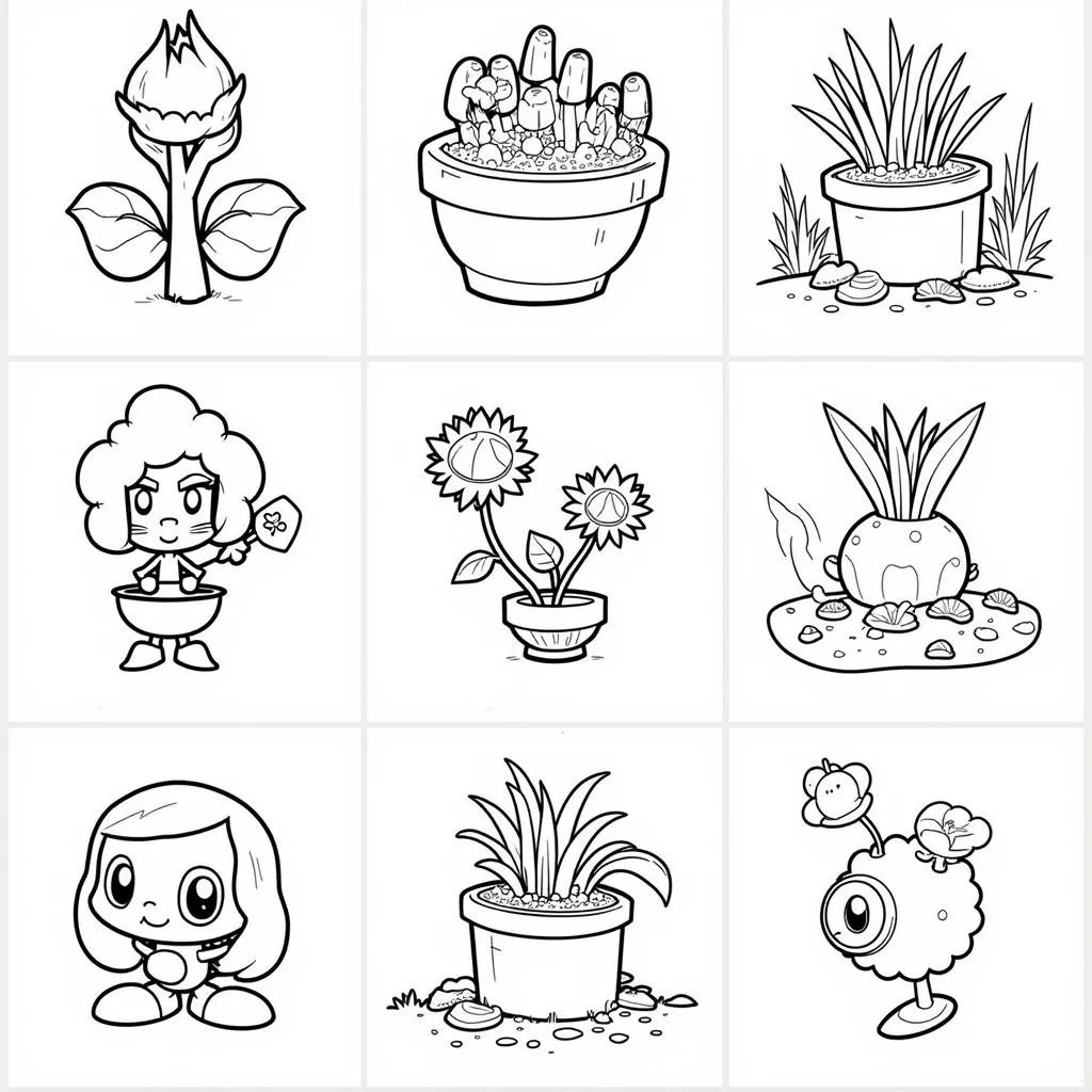 Printable Plants vs Zombies coloring pages