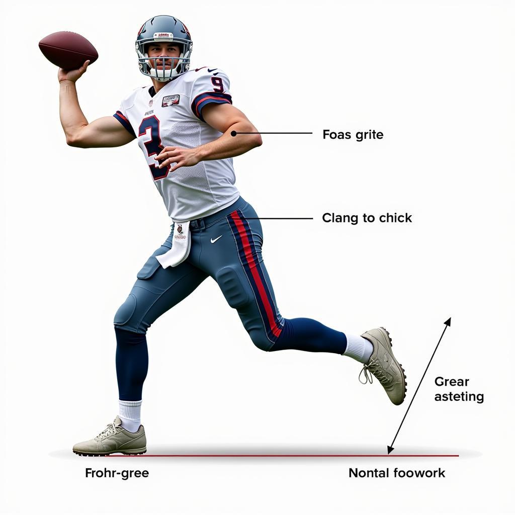 Quarterback Demonstrating Proper Footwork for an Accurate Throw